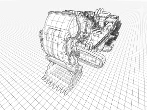 Mining Excavator proto LIEBHERR R9 2000 3D Model