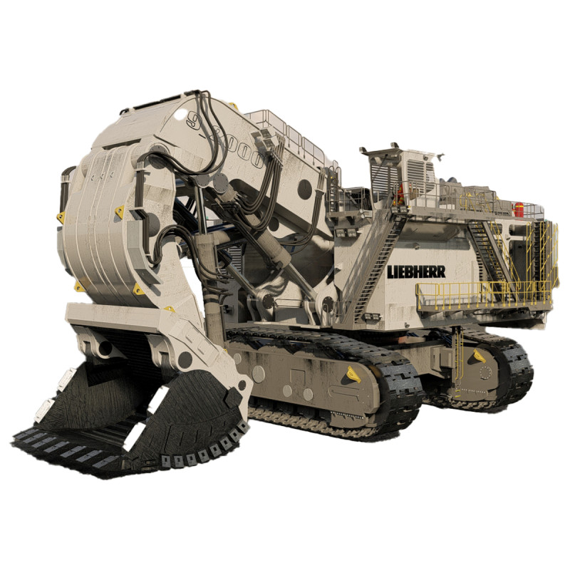 Mining Excavator proto LIEBHERR R9 2000 3D Model .c4d .max .obj .3ds .fbx .stl .blend 