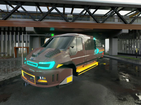 밴 SF 컨셉 3D 모델