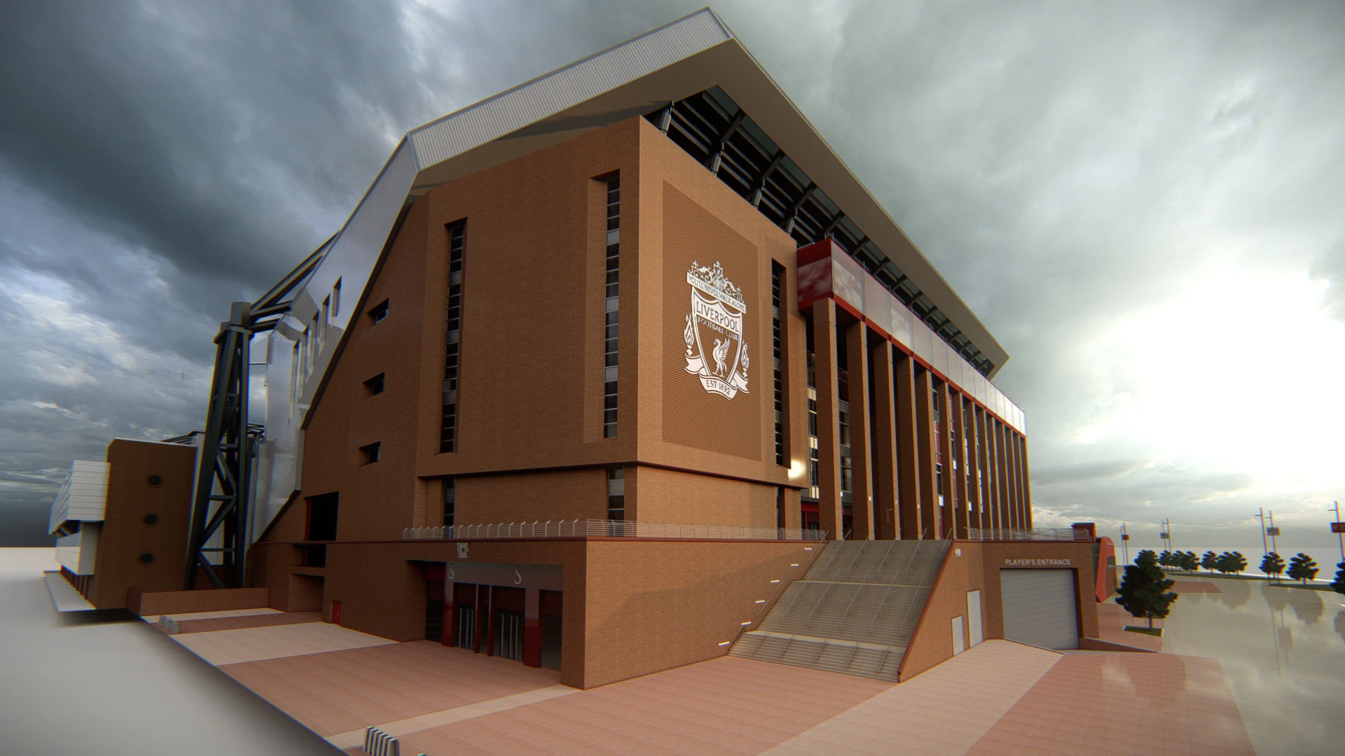 Стадион Энфилд 3D Модель .c4d .max .obj .3ds .fbx .stl .blend 