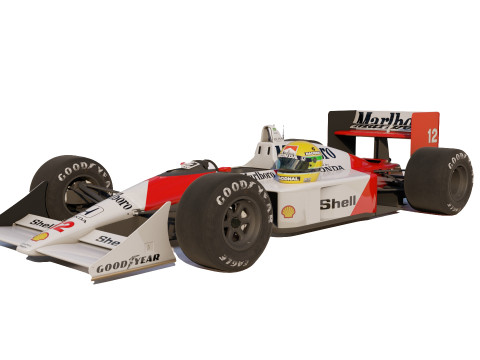 McLaren MP4 4 1988 Senna 3D Model