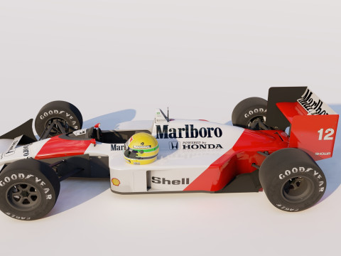 McLaren MP4 4 1988 Senna 3D मॉडल