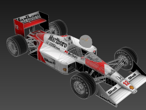 McLaren MP4 4 1988 Senna 3D मॉडल