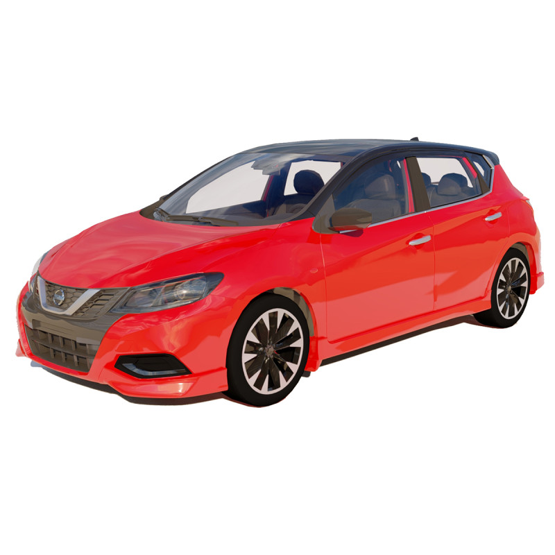 Nissan Tiida 2023 3D Модель .c4d .max .obj .3ds .fbx .stl .blend 