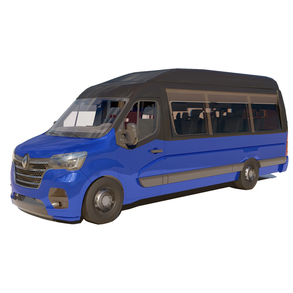Renault Master Minibus 3D Model .c4d .max .obj .3ds .fbx .stl .blend 