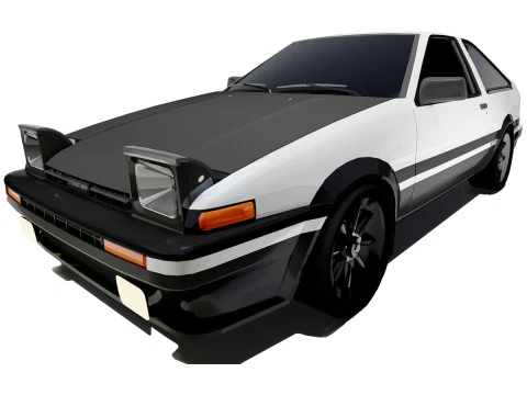 Toyota Corolla AE86 Trueno 3D Model