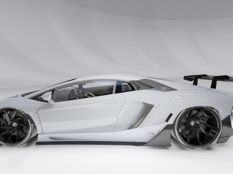 Lambo rghini Aventador LP 700-4 Liberty Walk 3D Model