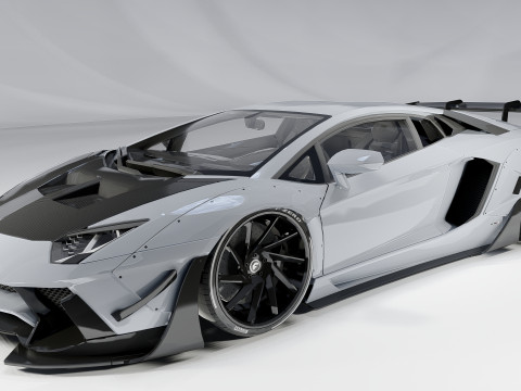 Lambo rghini Aventador LP 700-4 Liberty Walk 3D Model