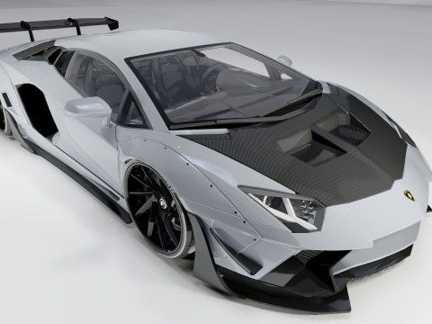 Lambo rghini Aventador LP 700-4 Liberty Walk 3D Model