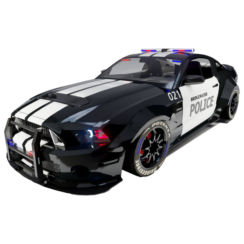 Shelby Mustang Police Car 3D Model .c4d .max .obj .3ds .fbx .stl .blend 