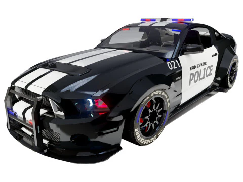 Shelby Mustang-politieauto 3D Model