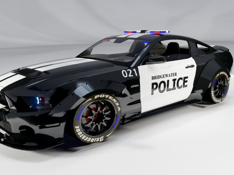 Shelby Mustang Police Car 3D Model