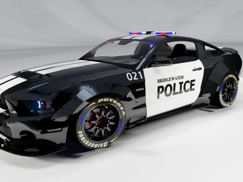 Shelby Mustang Police Car 3D Model