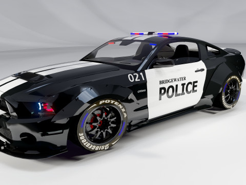 Shelby Mustang Police Car 3D Model