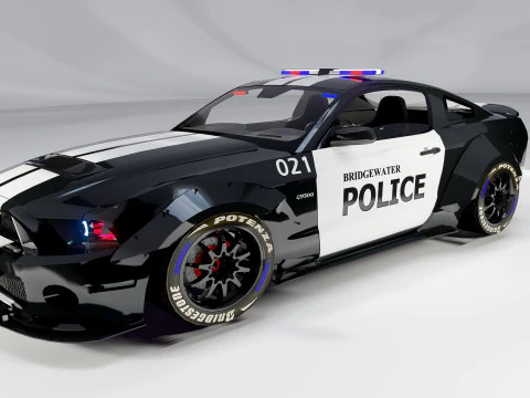 Shelby Mustang Police Car 3D Model