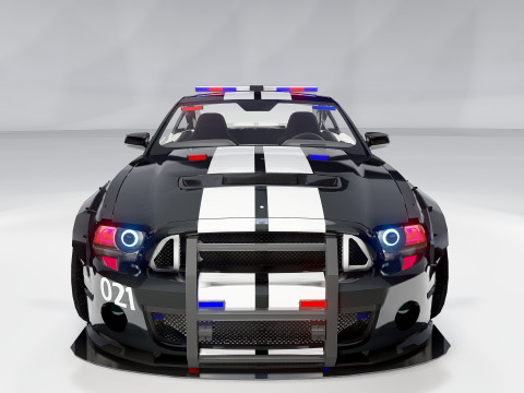 Shelby Mustang Police Car 3D Model