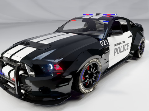 Shelby Mustang Police Car 3D Model
