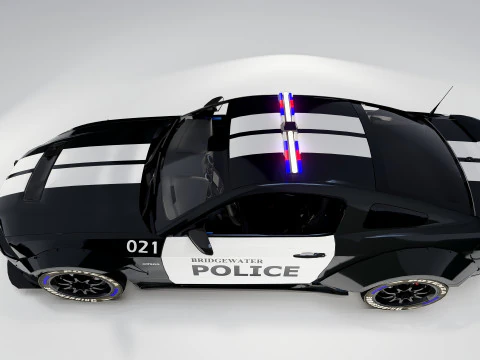 Shelby Mustang Police Car 3D Model