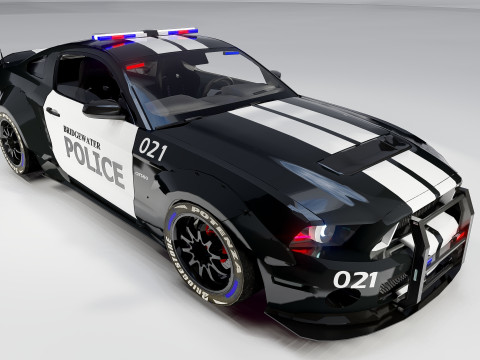 Shelby Mustang Police Car 3D Model
