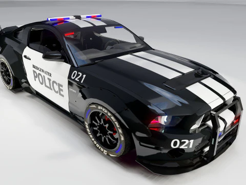 Shelby Mustang Police Car 3D Model