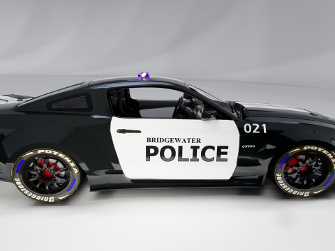Shelby Mustang Police Car 3D Model