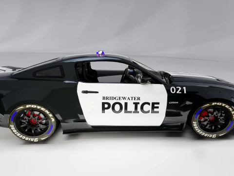 Shelby Mustang Police Car 3D Model