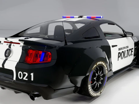 Shelby Mustang Police Car 3D Model