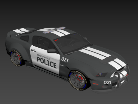 Shelby Mustang Police Car 3D Model