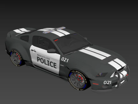 Shelby Mustang Police Car 3D Model