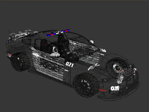 Shelby Mustang Police Car 3D Model