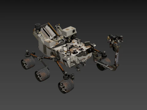 Curiosity Mars Rover Dusty 3D Model