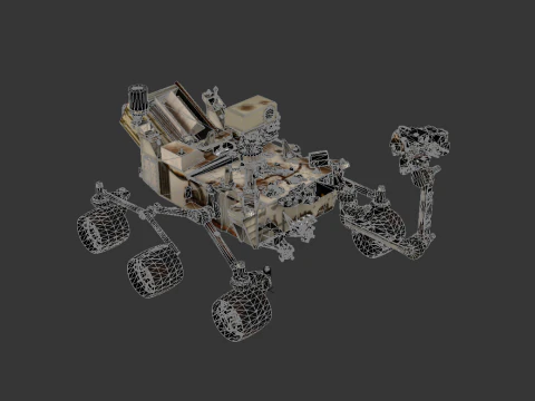 Curiosity Mars Rover Dusty 3D Model