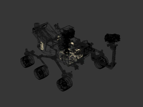 Curiosity Mars Rover Dusty 3D Model