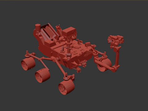Curiosity Mars Rover Dusty 3D Model
