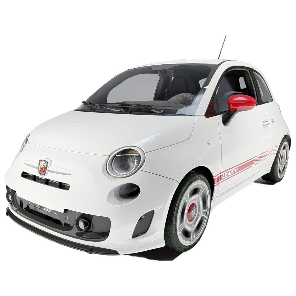 Fiat 500 Abarth 3D Model .c4d .max .obj .3ds .fbx .stl .blend