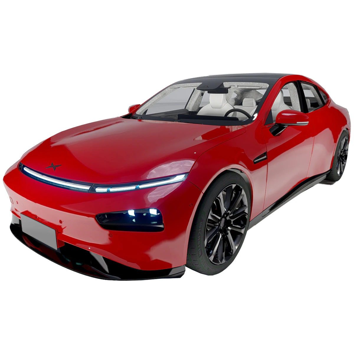 Xpeng P7 3D Model .c4d .max .obj .3ds .fbx .stl .blend 