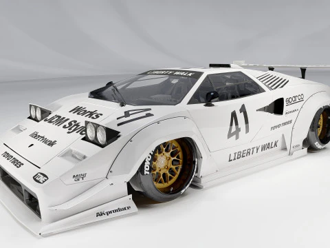 Lambo rghini Countach Liberty Walk 1988 3D Model