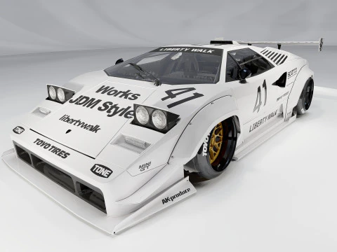 Lambo rghini Countach Liberty Walk 1988 3D Model