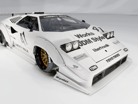 Lambo rghini Countach Liberty Walk 1988 3D Model