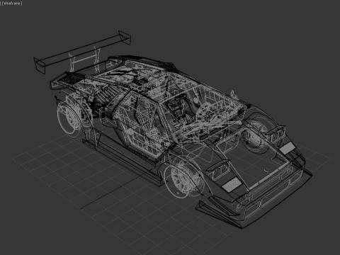 Lambo rghini Countach Liberty Walk 1988 3D Model