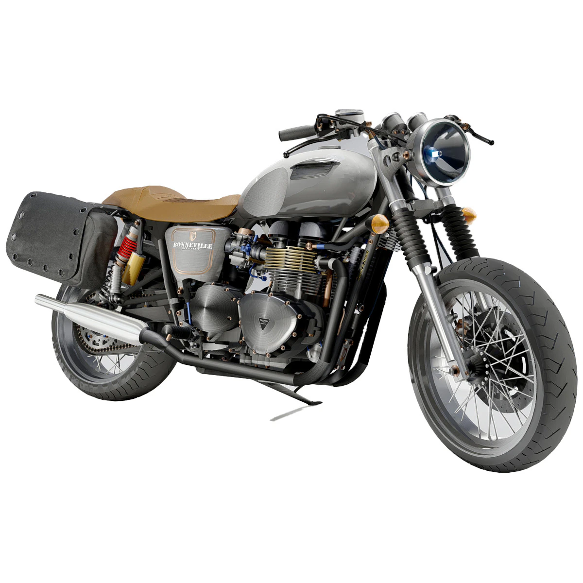 Triumph Bonneville 3D Model .c4d .max .obj .3ds .fbx .stl .blend 