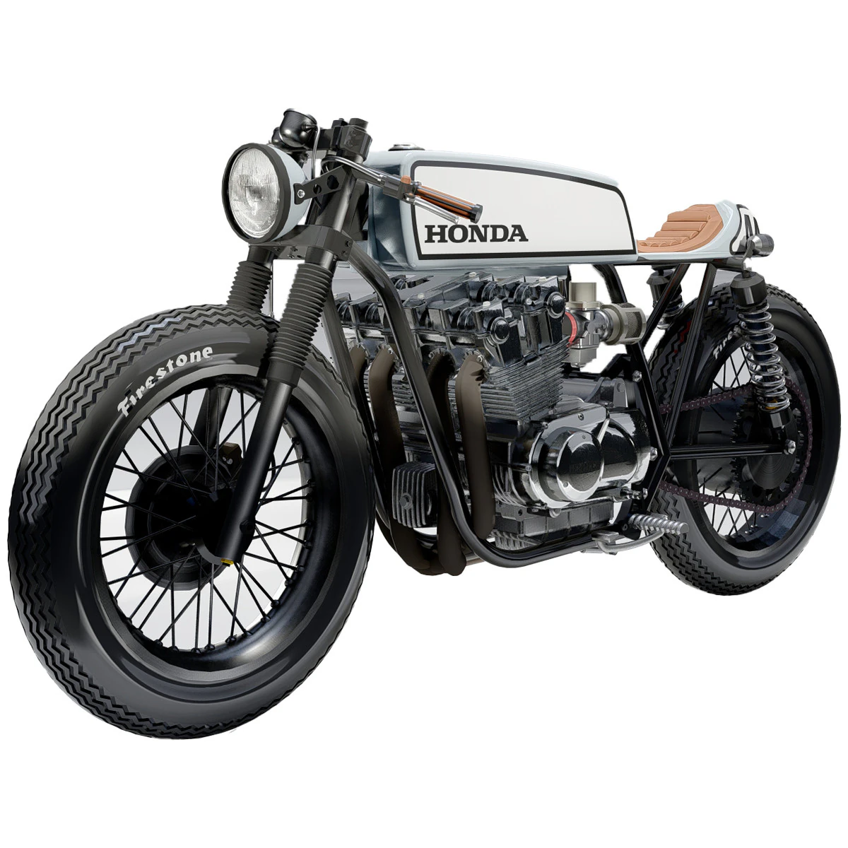 Honda CB750 3D Model .c4d .max .obj .3ds .fbx .stl .blend 
