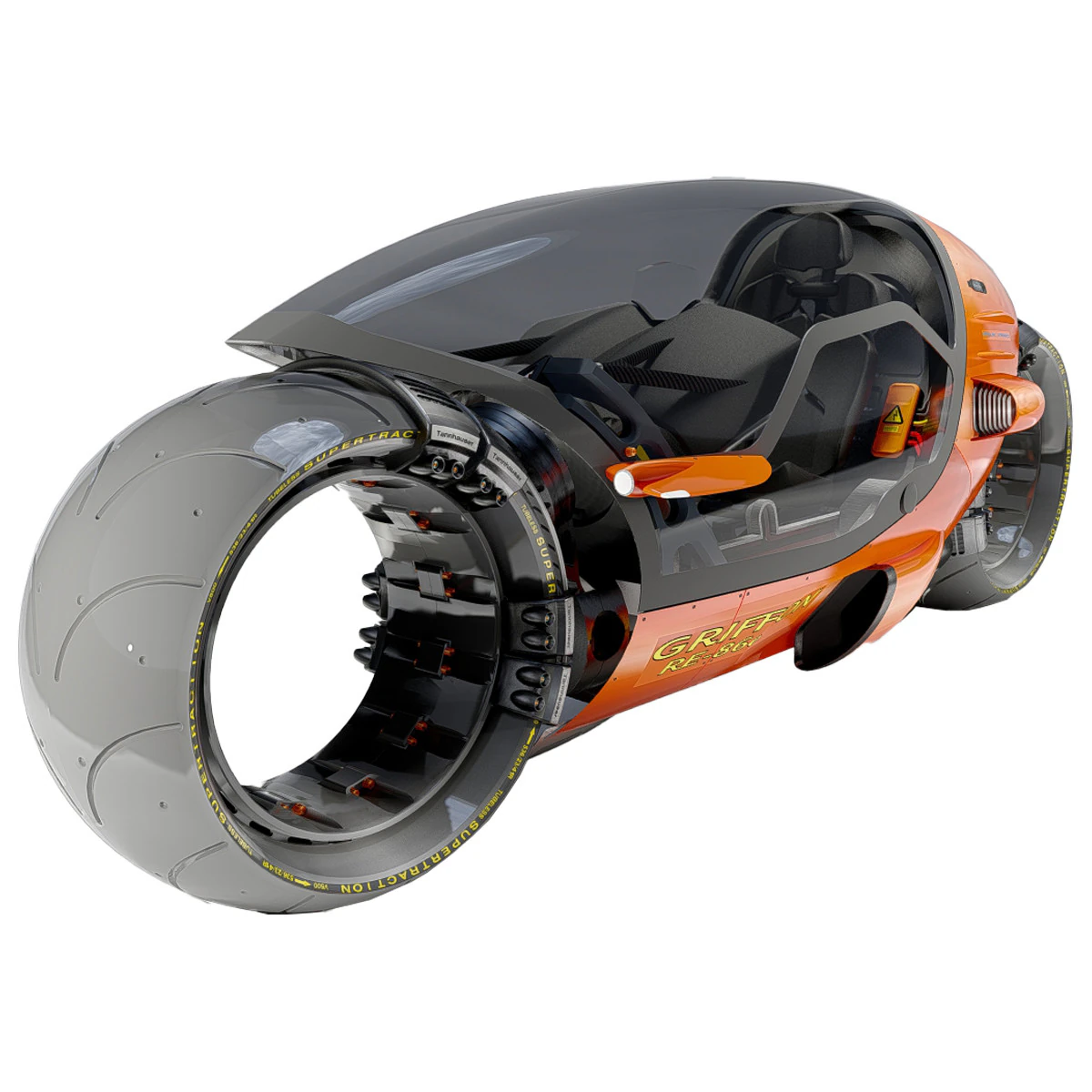 Sci-Fi Futuristic Motorcycle 3D Model .c4d .max .obj .3ds .fbx .stl .blend