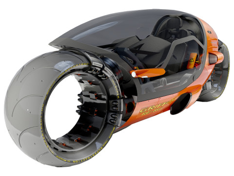 Sci-Fi Futuristic Motorcycle 3Dモデル
