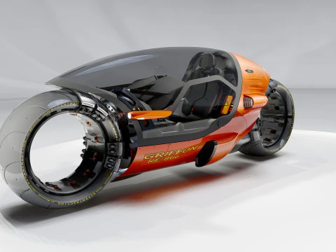 Sci-Fi Futuristic Motorcycle 3D Model