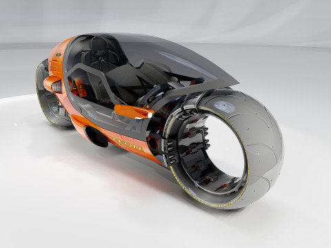 Sci-Fi Futuristic Motorcycle Modello 3D