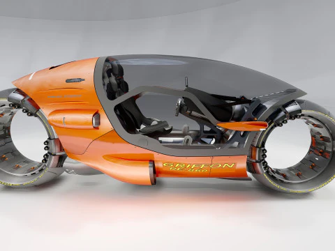 Sci-Fi Futuristic Motorcycle 3D Model