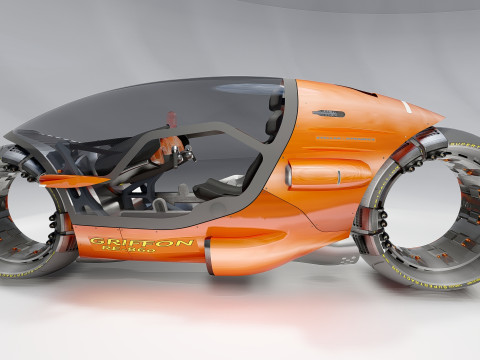Sci-Fi Futuristic Motorcycle Modello 3D