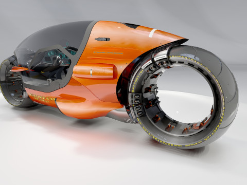 Sci-Fi Futuristic Motorcycle Modello 3D