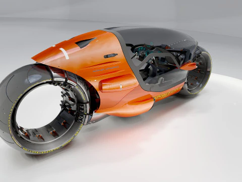 Sci-Fi Futuristic Motorcycle 3D Model